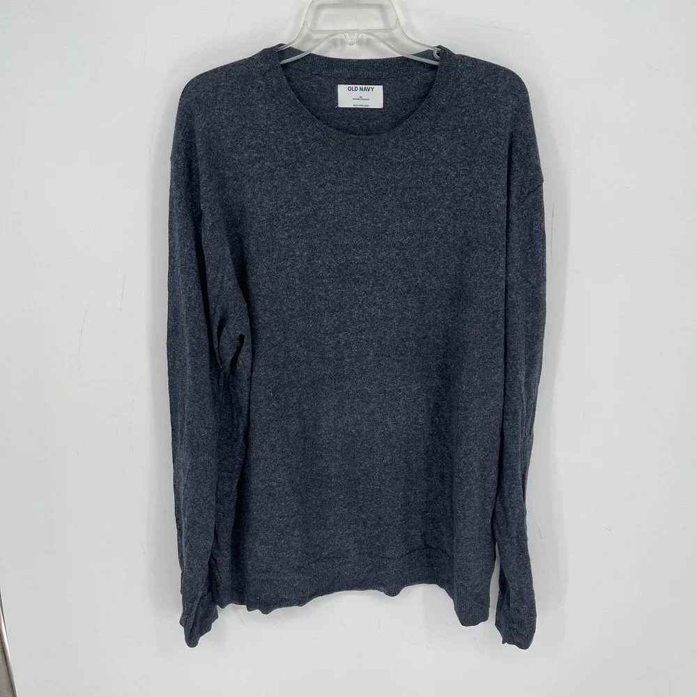 Old Navy Men's Blue Long Sleeve Crewneck Relaxed Pullover Knit Sweater Size XL